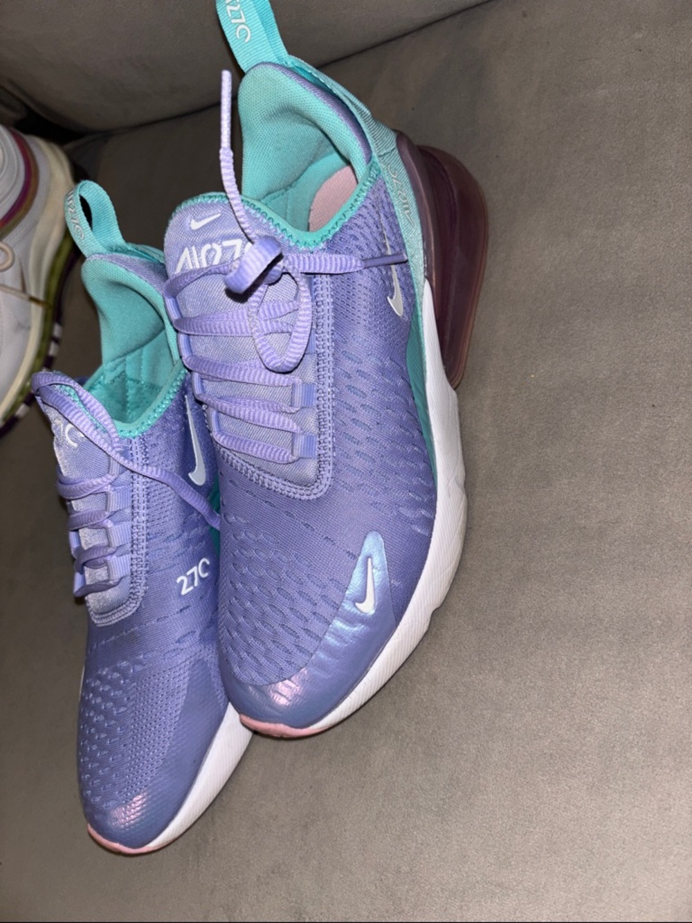 Nike Women’s Air Max 270 Running Shoes - Purple with Teal Accents